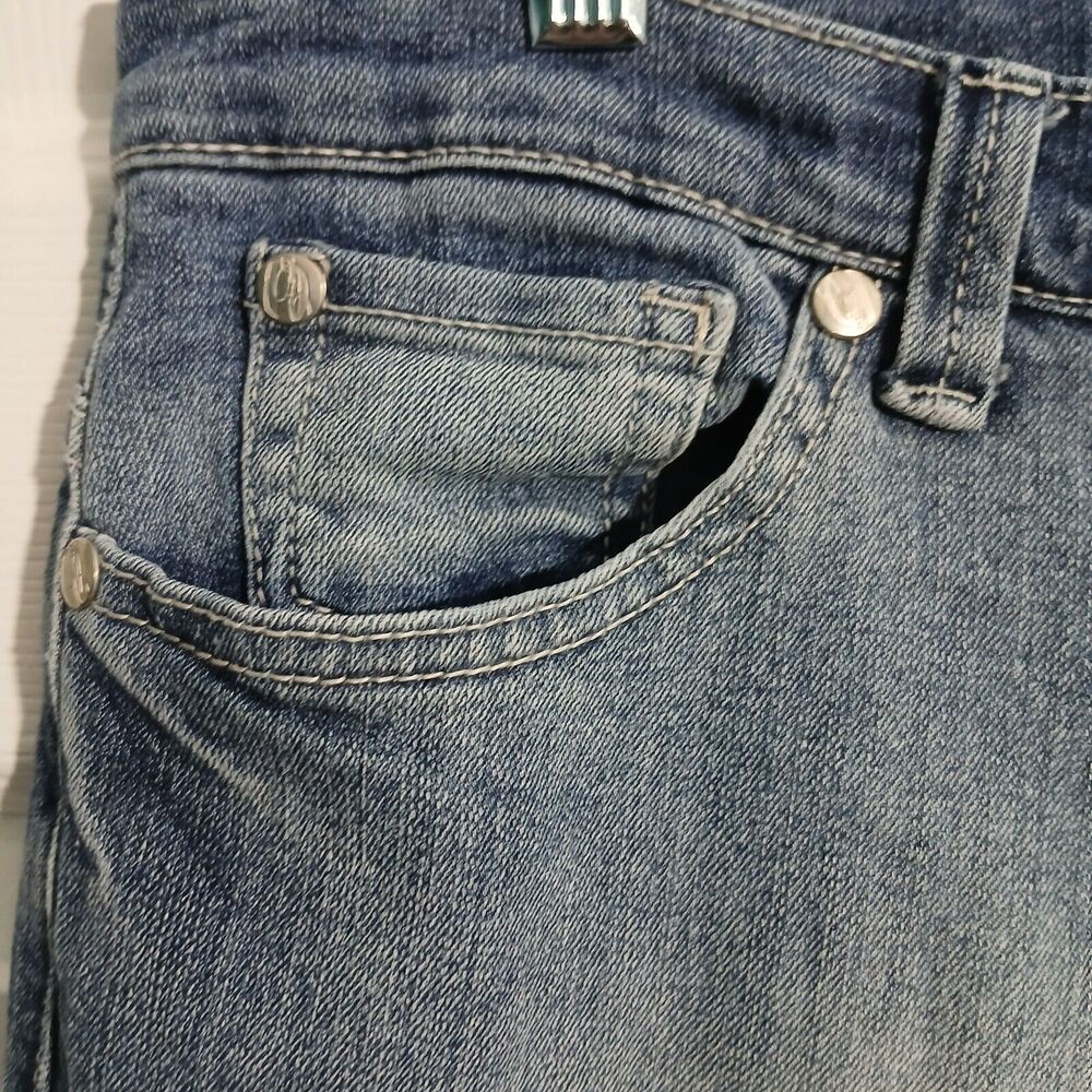 Nine West West End Fit Crop Women 12 Blue Cuffed Mid Rise Jeans - Picture 4 of 13